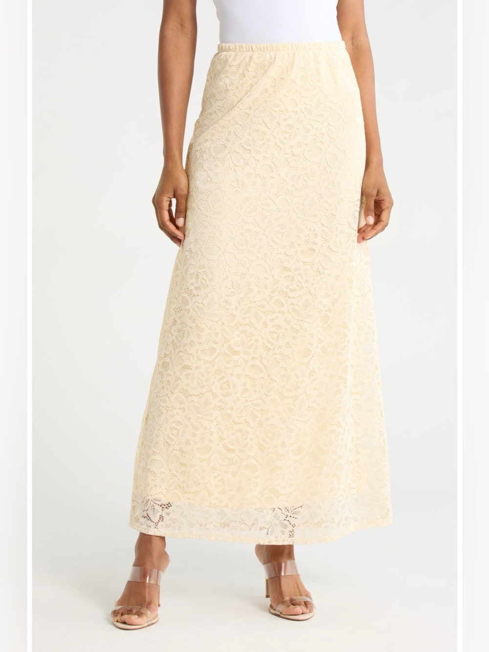 NWT Jason Wu Ivory Lace Maxi Skirt, size XL